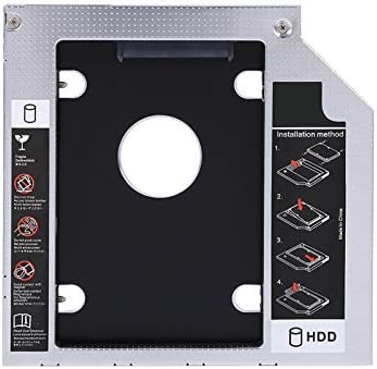 Qiilu HDD отделение за твърд диск Caddy Черно 9,5 Мм, Алуминиев Корпус Sata HDD Ssd Отделение на Твърдия диск на Оптичното DVD-адаптер Кутийка за Лаптоп