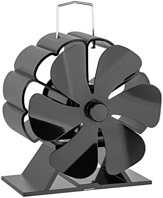 Камина фен XFADR SRLIWHITE с 6 пропеллерами, Безшумен вентилатор за ефективно разпределение на топлинна енергия, Дърво Горелка, Екологично Чиста топлинна мощност (Размер: A)