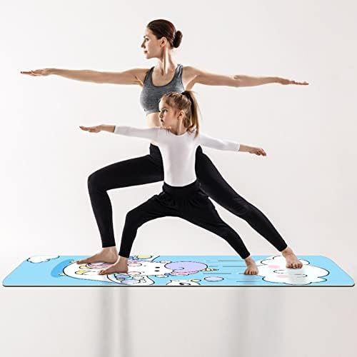 Пъстро килимче за йога Премиум-клас, подложка за упражнения в легнало положение, Подложка за фитнес за всички видове йога, пилатес, тренировки на пода