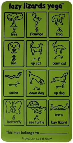 Детски килимче за йога Мързеливи гущери (зелен)