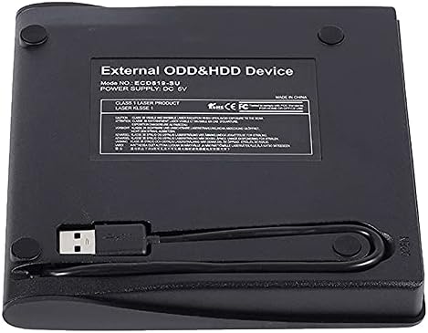 Съединители Преносим USB 3.0 Оптично устройство DVD-ROM Тънък Външен Четец на cd-та Настолен КОМПЮТЪР Лаптоп Таблет Рекламен DVD-плейър - (Цвят: BK)