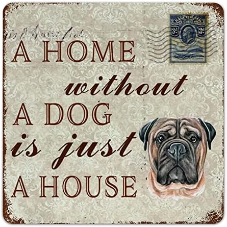 Забавна Метални Табели с Куче Къща Без Куче-това е просто Къща с Отпечатъците на Лапите на кучето Мастиф, Знак Забавна Цитат за едно Куче, Антикварное Метално Изкус?