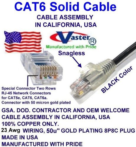 Кабел Super E - Произведено в САЩ - Черно – 17 фута - Пач кабел UTP Cat.6 Ethernet - UL CMR 23AWG – Инв - US-A-81971