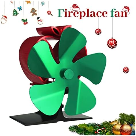 Uongfi 5 Остриета Камина, Вентилатор Коледен Вентилатор за печки, захранвани от Топлина Дървена Дърво Горелка Тих Домашен Фен Ефективен вентилатор за разпределение на топлинна енергия (Цвят: fan)