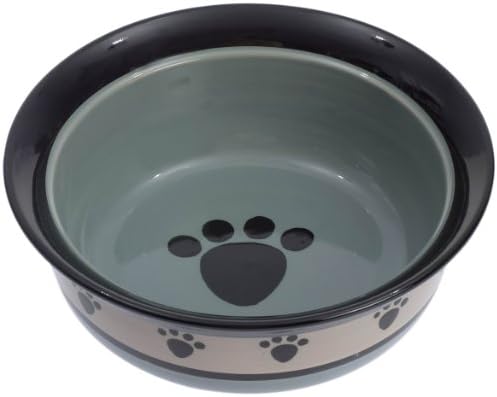 Купа за кучета PetRageous 44249 Метро, безопасни за съдомиялна машина и микровълнова печка, с диаметър 8 инча, с капацитет 4 чаши, за средни и Големи кучета и котки, черна, 3,25 ?