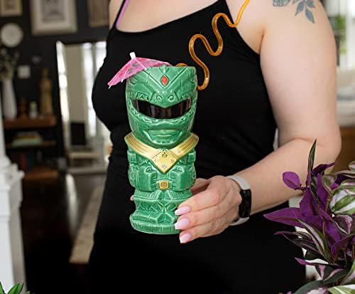 Керамична Чаша Geeki Tikis Power Rangers Green Ranger на 16 Унции | Чаши За Коктейли, Една Чаша Стъклена Посуда За Алкохол, Напитки, Напитки в кръчма, Тропически Съдове За Битови Барного декор | Подаръци Mighty Morphin
